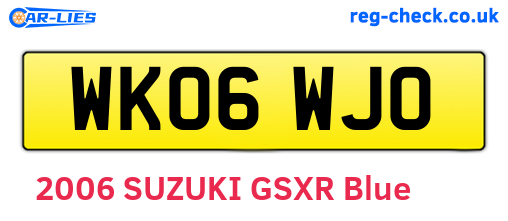 WK06WJO are the vehicle registration plates.