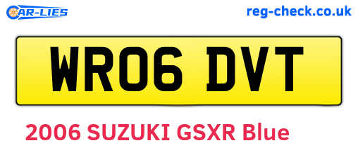 WR06DVT are the vehicle registration plates.