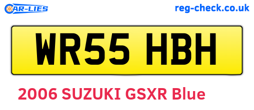 WR55HBH are the vehicle registration plates.