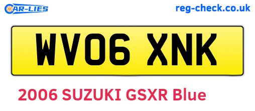 WV06XNK are the vehicle registration plates.