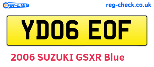 YD06EOF are the vehicle registration plates.