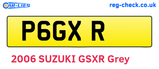 P6GXR are the vehicle registration plates.