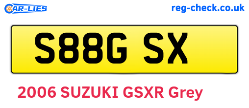 S88GSX are the vehicle registration plates.