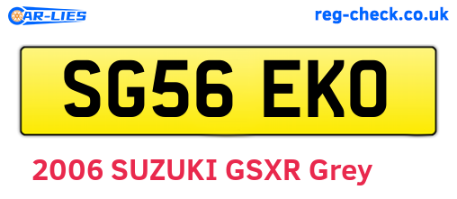 SG56EKO are the vehicle registration plates.