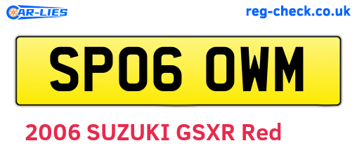 SP06OWM are the vehicle registration plates.