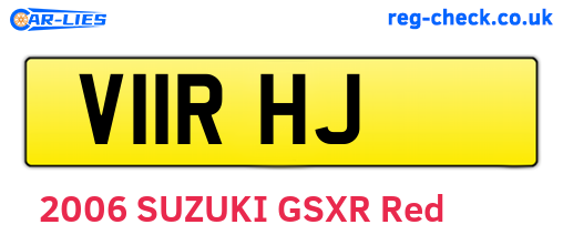V11RHJ are the vehicle registration plates.