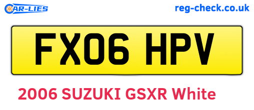 FX06HPV are the vehicle registration plates.