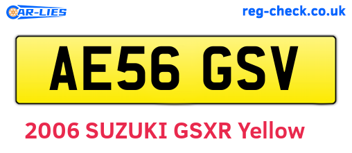 AE56GSV are the vehicle registration plates.