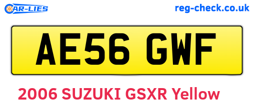 AE56GWF are the vehicle registration plates.