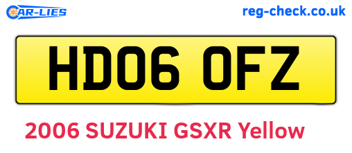 HD06OFZ are the vehicle registration plates.