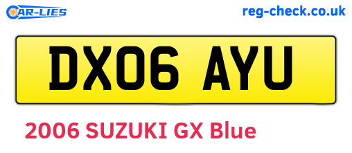 DX06AYU are the vehicle registration plates.