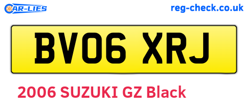 BV06XRJ are the vehicle registration plates.