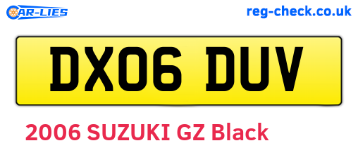 DX06DUV are the vehicle registration plates.