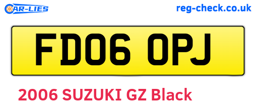FD06OPJ are the vehicle registration plates.