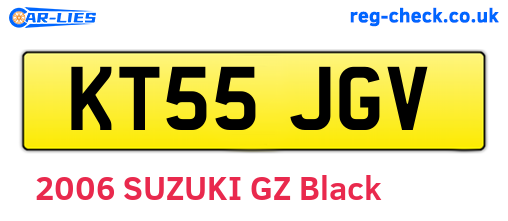 KT55JGV are the vehicle registration plates.