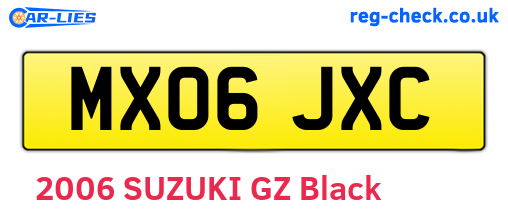 MX06JXC are the vehicle registration plates.