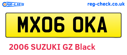MX06OKA are the vehicle registration plates.