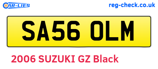 SA56OLM are the vehicle registration plates.