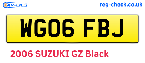 WG06FBJ are the vehicle registration plates.