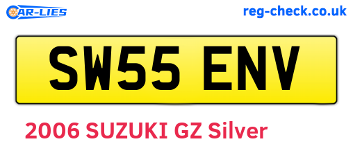 SW55ENV are the vehicle registration plates.