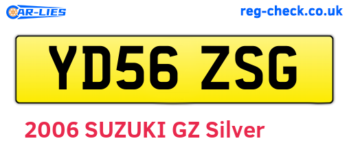 YD56ZSG are the vehicle registration plates.
