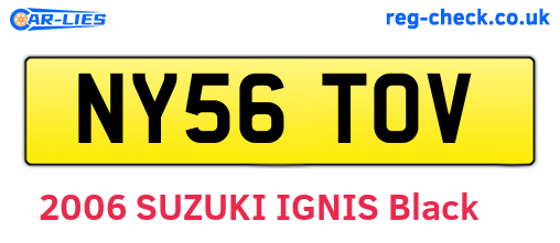 NY56TOV are the vehicle registration plates.