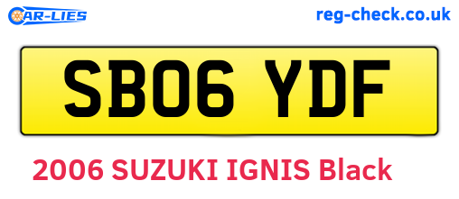 SB06YDF are the vehicle registration plates.