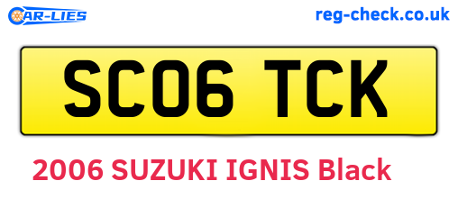 SC06TCK are the vehicle registration plates.