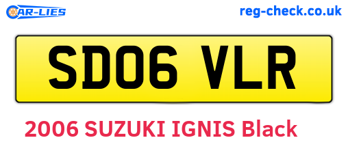 SD06VLR are the vehicle registration plates.
