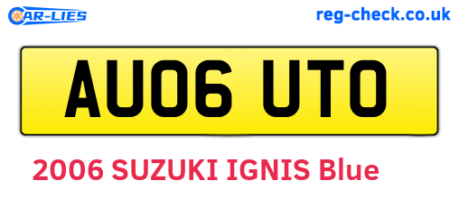 AU06UTO are the vehicle registration plates.