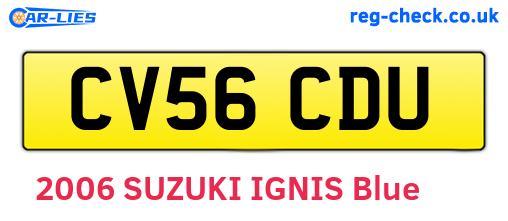 CV56CDU are the vehicle registration plates.