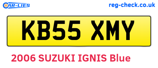 KB55XMY are the vehicle registration plates.