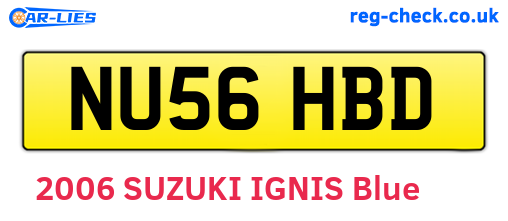 NU56HBD are the vehicle registration plates.