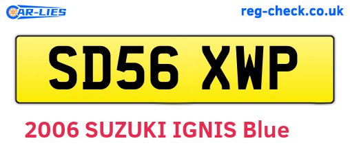 SD56XWP are the vehicle registration plates.