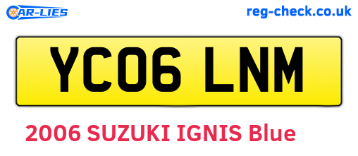 YC06LNM are the vehicle registration plates.