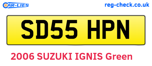 SD55HPN are the vehicle registration plates.