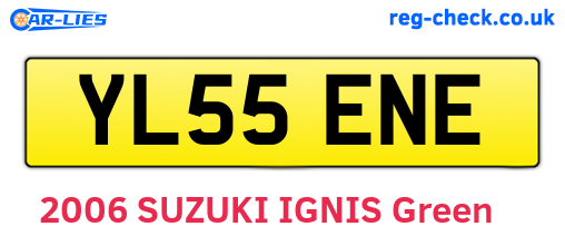 YL55ENE are the vehicle registration plates.