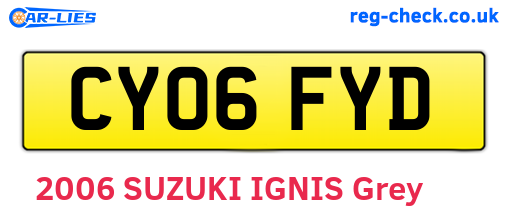 CY06FYD are the vehicle registration plates.