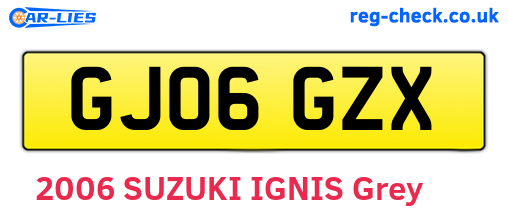 GJ06GZX are the vehicle registration plates.