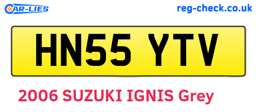 HN55YTV are the vehicle registration plates.