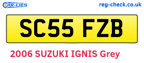 SC55FZB are the vehicle registration plates.