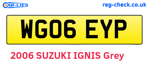 WG06EYP are the vehicle registration plates.