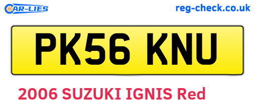 PK56KNU are the vehicle registration plates.