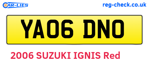 YA06DNO are the vehicle registration plates.