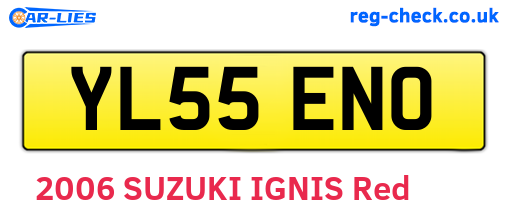 YL55ENO are the vehicle registration plates.