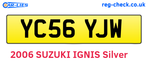 YC56YJW are the vehicle registration plates.