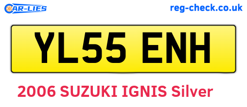 YL55ENH are the vehicle registration plates.