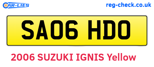 SA06HDO are the vehicle registration plates.