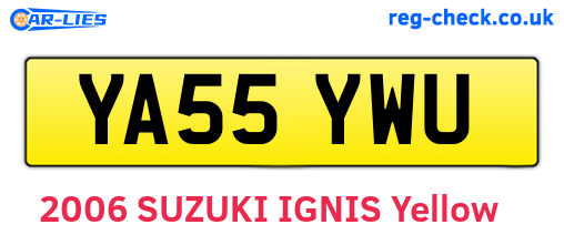 YA55YWU are the vehicle registration plates.