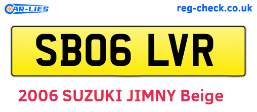 SB06LVR are the vehicle registration plates.